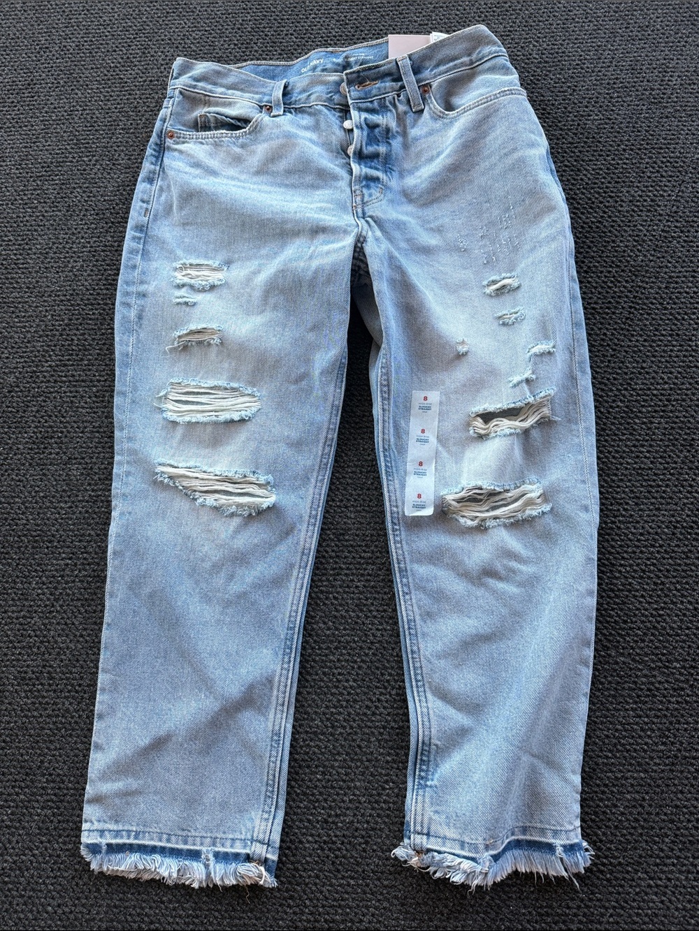 Light Blue Distressed Women’s Jeans - Casual Ripped Denim